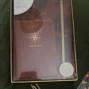 Brown leather Passport Holder and Journal